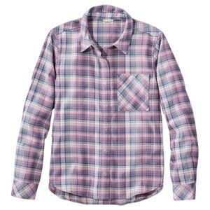NWT LL Bean Womens Mountainside Stretch Plaid Flannel Shirt Small